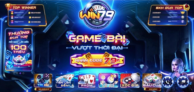 Hướng dẫn chơi game xóc đĩa online trên cổng game Win79